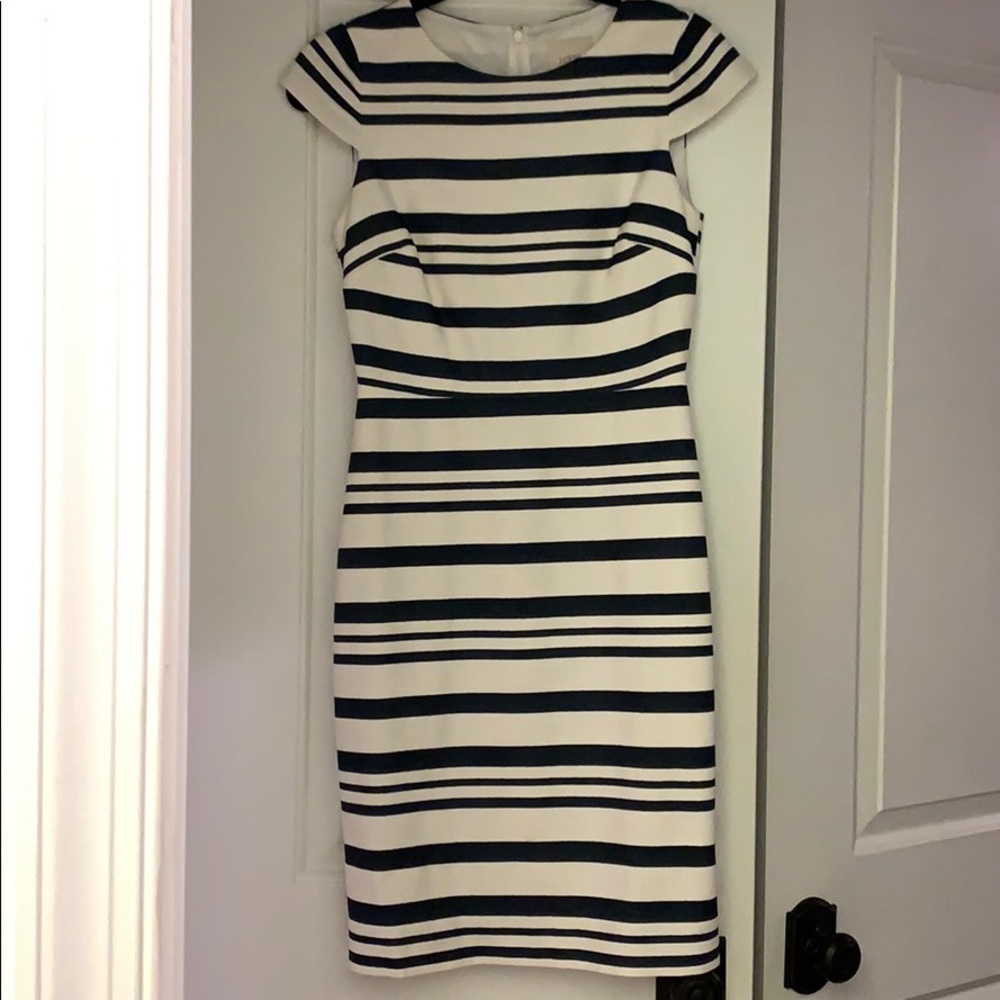 J Crew white and navy dress